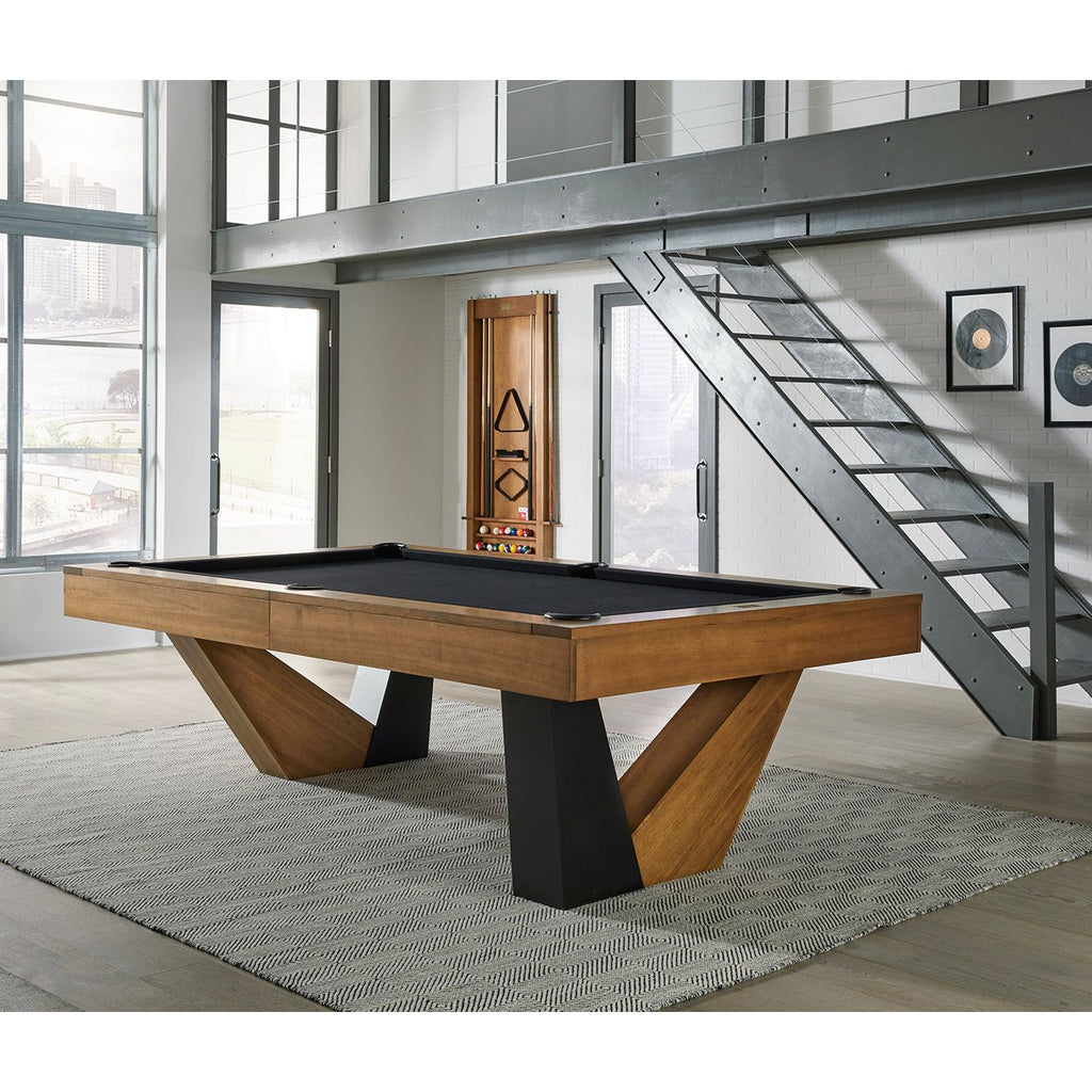 American Heritage Annex Slate Pool Table Brushed Walnut
