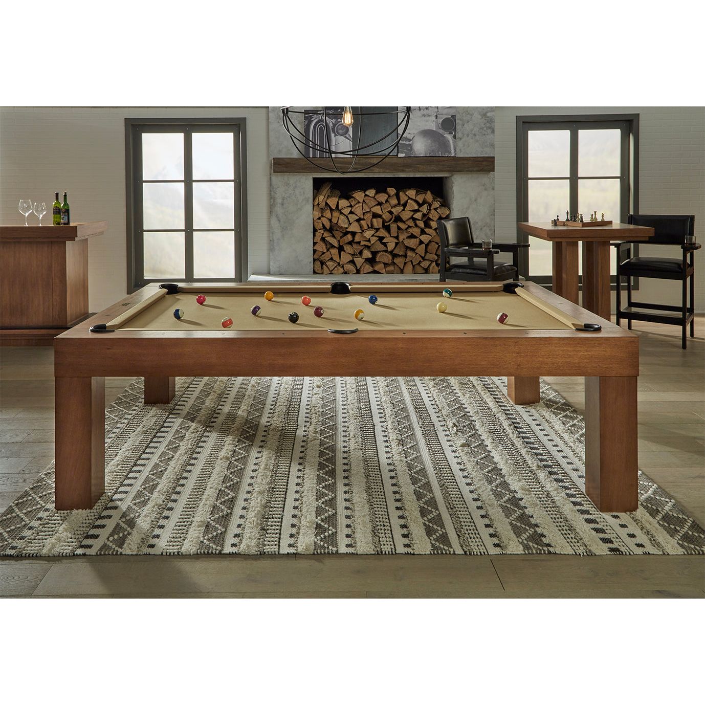 American Heritage Alta Slate Pool 8' (Brushed Walnut)